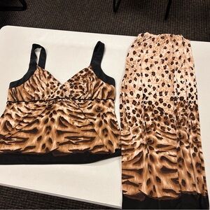 Linea Donatella Animal Print Capri PJ set